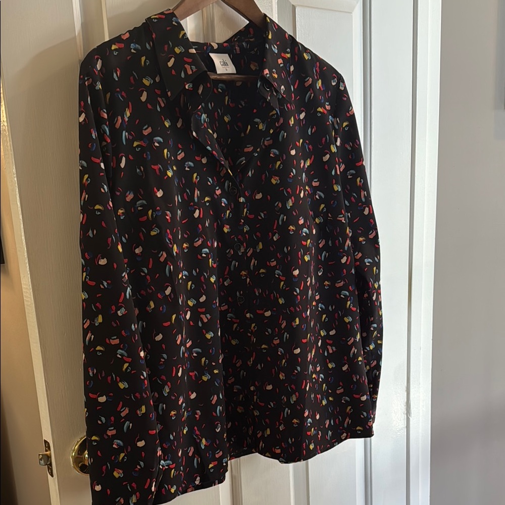 Colorful Patterned Black Shirt